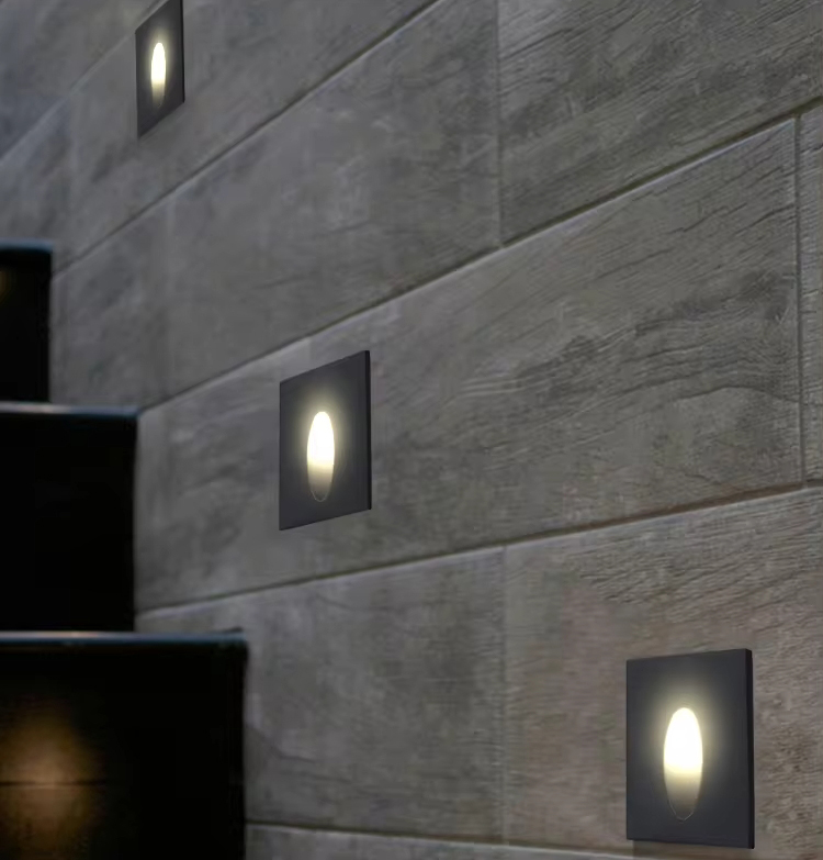 Square Recessed LED Step Light 2W IP65 Waterproof Aluminum Stair Wall Light LBD3310-2, 80lm 75° Beam Angle CRI≥80 Outdoor Garden Path Step Lamp Black White Housing Square Recessed LED Step Light 2W IP65 Waterproof Aluminum Stair Wall Light LBD3310-2, 80lm 75° Beam Angle CRI≥80 Outdoor Garden Path Step Lamp Black White Housing