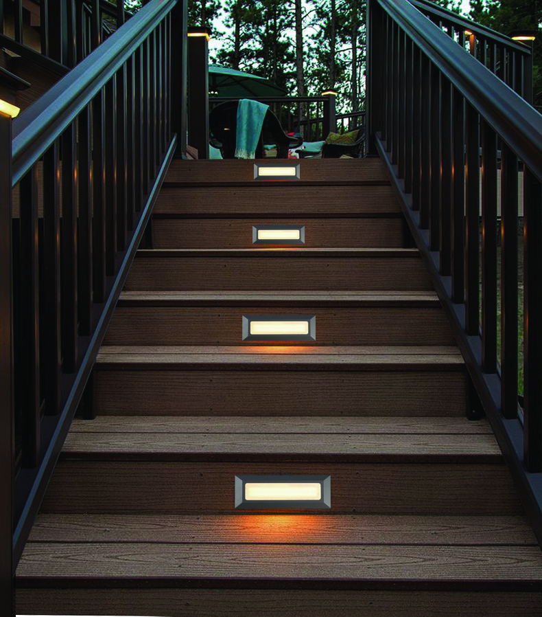 3 styles full panel recessed LED step light, 5W 300lm 105° wide beam, round LBD1712-5X Φ150×27mm, square LBD1912-5X 124×124×27mm, long LBD1532-5X 230×80×28mm, PC material IP65 waterproof black white stair wall lamp 2-year warranty 3 styles full panel recessed LED step light, 5W 300lm 105° wide beam, round LBD1712-5X Φ150×27mm, square LBD1912-5X 124×124×27mm, long LBD1532-5X 230×80×28mm, PC material IP65 waterproof black white stair wall lamp 2-year warranty