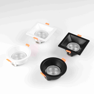 Ensemble spot encastrable LED 5W rond L6130C-5 et carr&eacute; L6030C-5 noir & blanc