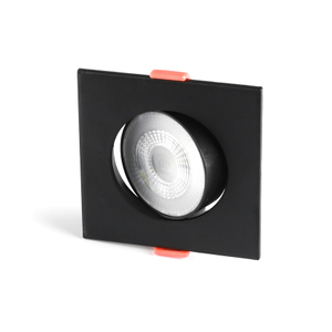 Plafonnier encastr&eacute; carr&eacute; noir &agrave; LED, &eacute;clairage d'accentuation du bo&icirc;tier PC 5W