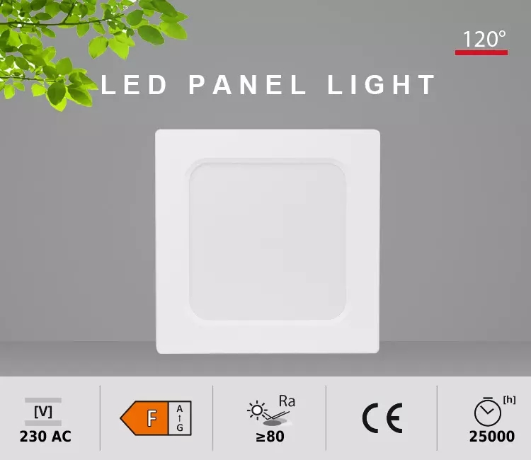 6/9/12/15/18/25W Wide LED Panel Downlight Input Voltage DOB Solution Backlit Light Commercial Thin Iron Square LED Panel Downlights