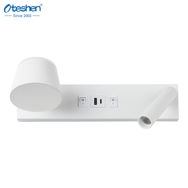 LED Bedside Reading Light with USB Type-C Charging 360° Adjustable Angle Anti-Glare Design LCG4010FC-9