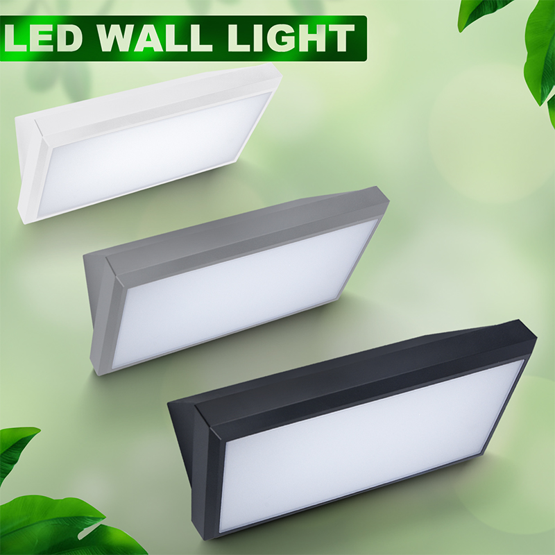 Oteshen LBD01 series LED WALL LIGHT, 12W/20W sloped rectangular IP65 waterproof single side emitting outdoor facade wall lamp with PC housing