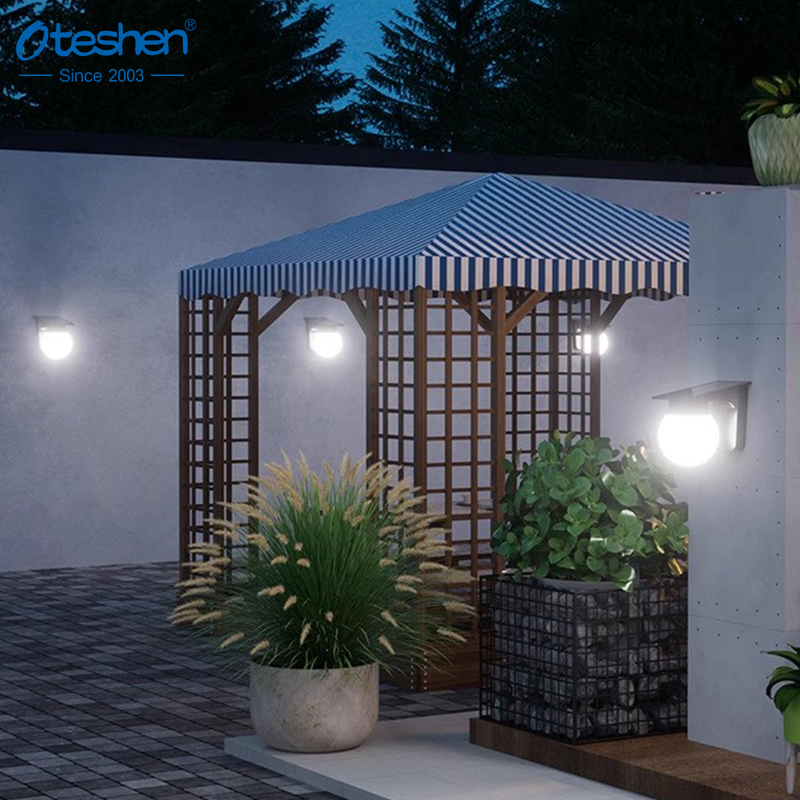 SL1932AT LED solar wall light Oteshen modern spherical wireless solar porch sconce