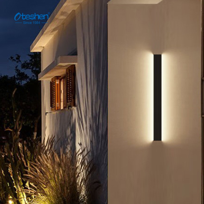 Oteshen series linear LED WALL LIGHT, IP65 waterproof long vertical outdoor aluminum wall lamp, 10W to 60W multiple sizes for building facade lighting