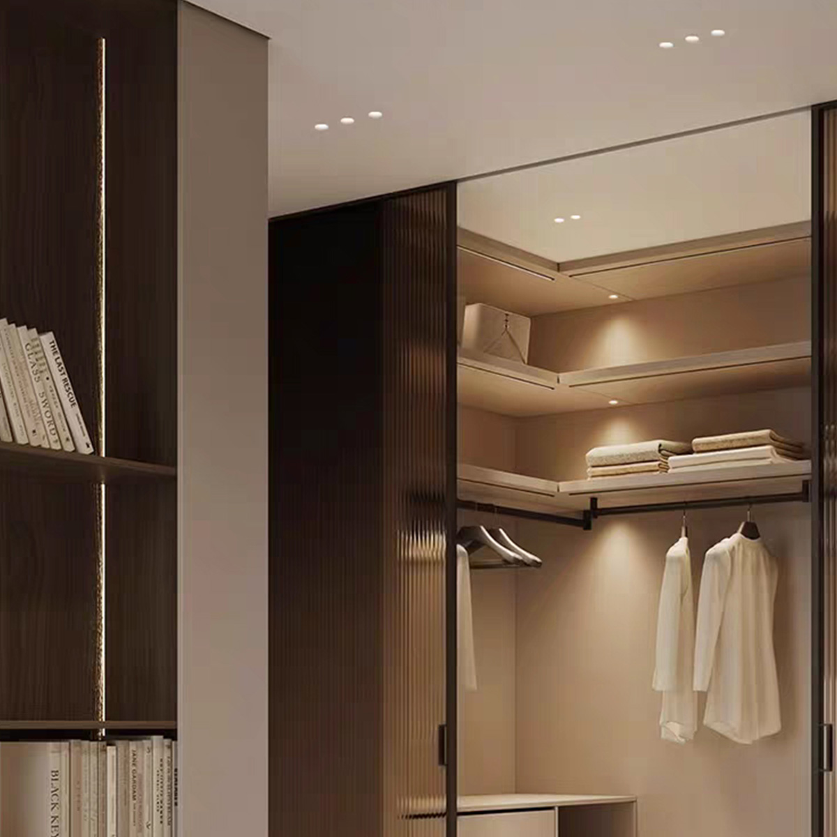 Mini integrated cabinet light by Oteshen for closet and storage space illumination