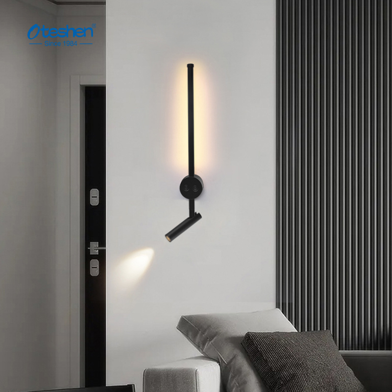 Oteshen LBD4310-8 adjustable swing arm LED BEDSIDE LIGHT, aluminum wall mounted bedroom reading lamp