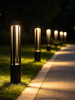 10W IP65 Slatted Hollow COB Aluminum LED Garden Bollard Light, 40/60/80cm Outdoor Landscape Path Lamp - Oteshen LCP0140A-10 LCP0160A-10 LCP0180A-10