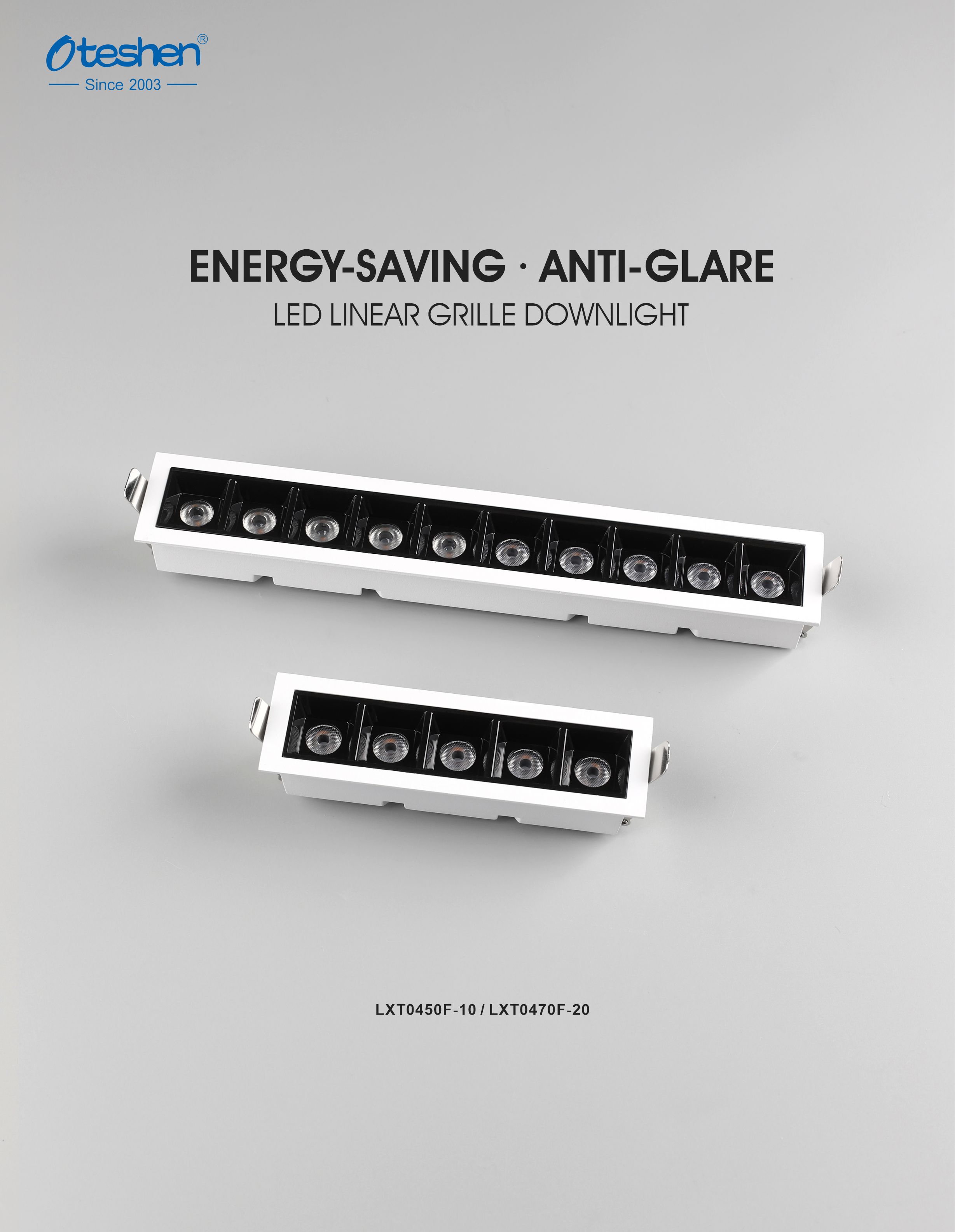 Wholesale Oteshen LED linear grille downlight, anti-glare recessed multi-head ceiling light