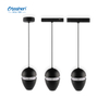 Three magnetic LED pendant lights TX2930-9 black spherical shape cluster installation