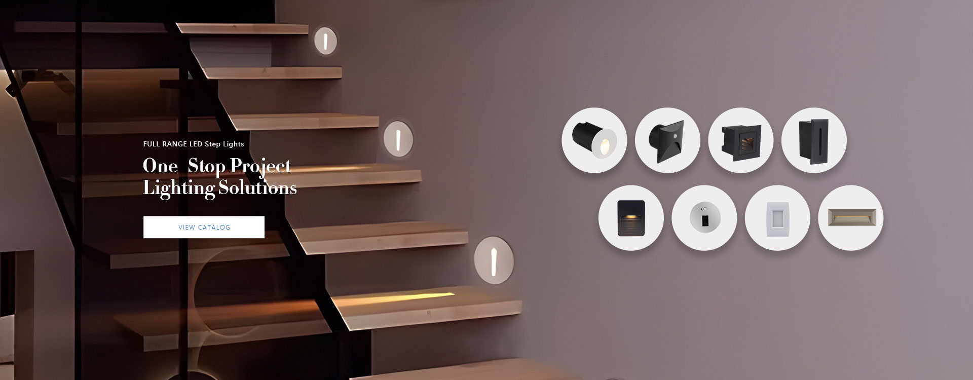 Full range LED step lights, one‑stop project lighting solution, indoor outdoor recessed stair lights for hotel, mall and courtyard