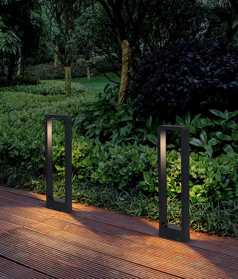 10W IP65 hollow frame garden bollard light Oteshen LCP series, cob aluminum outdoor pathway landscape lamp