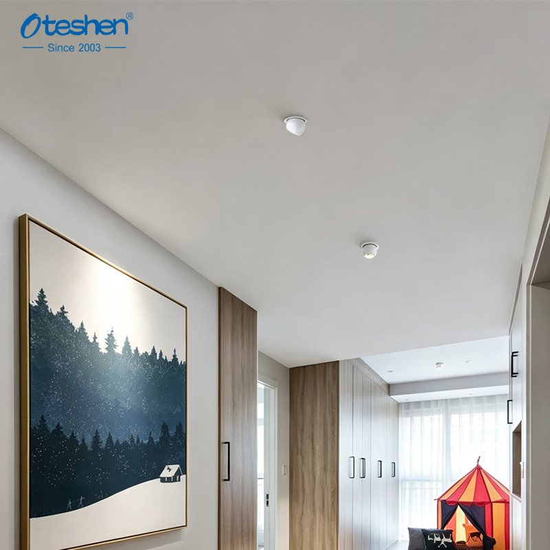 Alt: Adjustable recessed LED downlight application in modern interior accent lighting