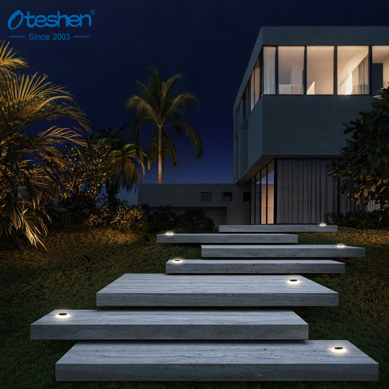 Oteshen 3W LED Recessed Inground Light, Model LDM0120E-3 and LDM0120H-3, 360&deg; beam IP67 outdoor buried marker landscape light