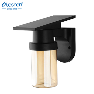 0.9W 3CCT Amber Transparent ABS LED Solar Wall Light, IP54 Remote Control Outdoor Porch Garden Lamp Oteshen SL1932ET
