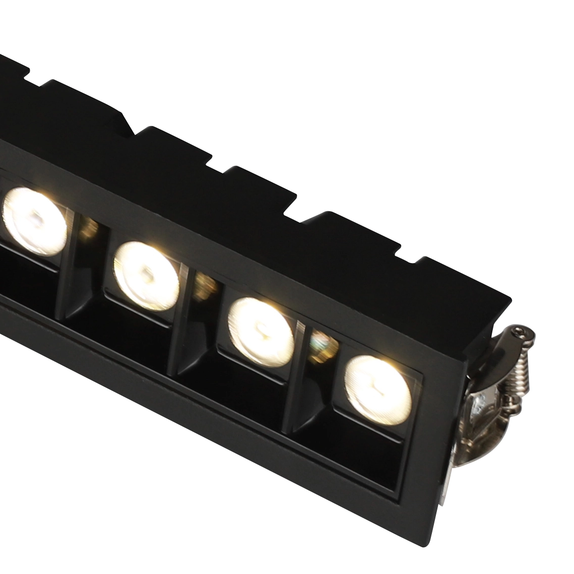 10W Deep Anti-Glare Recessed Linear LED Grille Light - Oteshen LXT0450-10 Five Lamp Aluminum Ceiling Spotlight