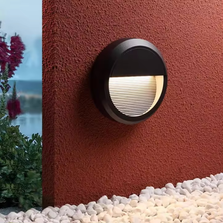 2 shapes PC recessed LED step light, round LBD1612-2X & square LBD1812-2X, 2W 100lm 55&deg; beam angle, IP65 waterproof, black white, depth 27mm, 2-year warranty stair corridor lighting