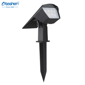 1.3W 3CCT ABS 2-IN-1 LED Solar Spike Light, IP65 Ground & Wall Mount Outdoor Landscape Spotlight Oteshen SL1931 / SL1931T
