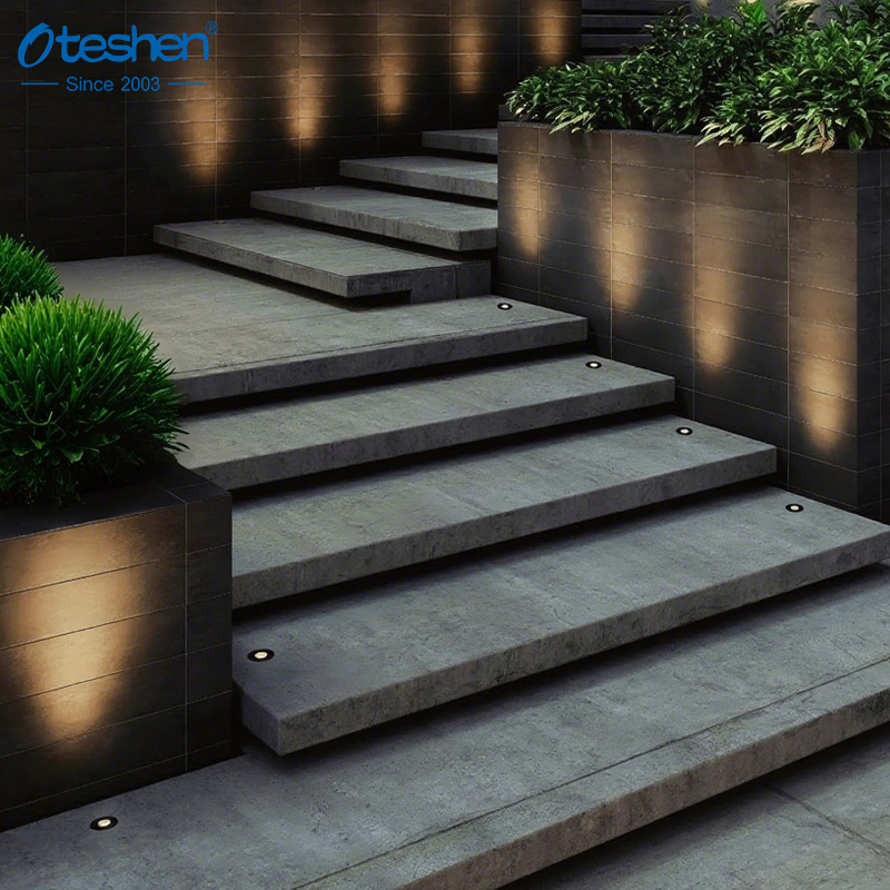 Oteshen 3W LED Recessed Inground Light, Model LDM0120A-3 round trim and LDM0120B-3 square trim, IP67 waterproof outdoor buried landscape light